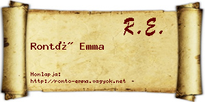 Rontó Emma névjegykártya