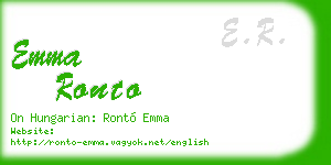 emma ronto business card