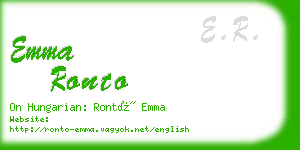emma ronto business card
